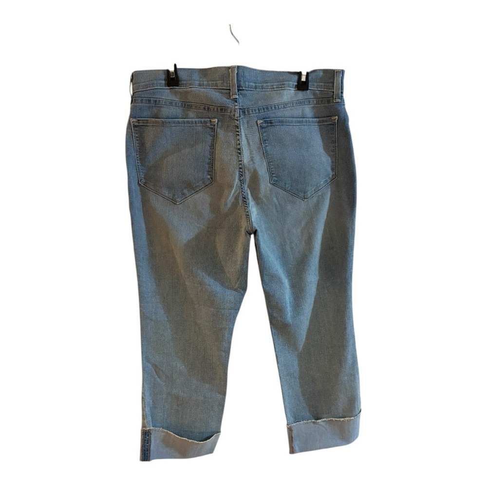 Light-wash NYDJ denim cuffed wide leg capri pants, size 14 36/22 - Picture 5 of 6